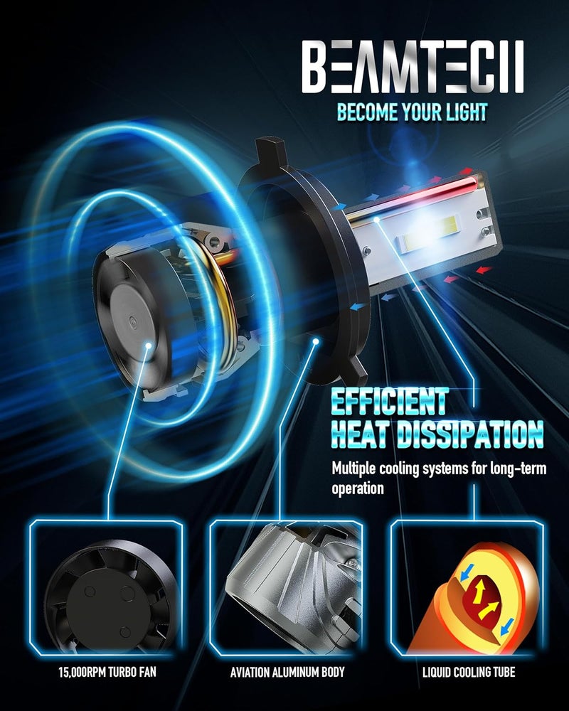 BEAMTECH H-4 Bulb, Fit For 2014-2021 Tundra, 2000-2013 2019-2022 Accent, 1997-2015 Tacoma, Pack of 2 - Image 3